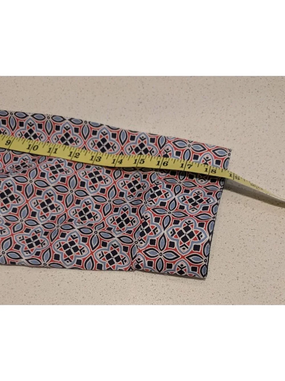 Foxcroft Womens Wrinkle-Free Button-Up Shirt Size 14 Geometric Print 3/4 Sleeves - Picture 12 of 15